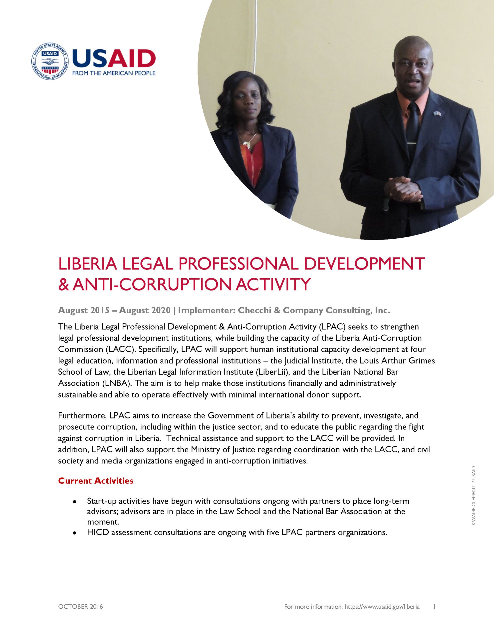 Corruption Programs Liberia-Legal Profession and Anti Corruption Program – Rule of Law ...
